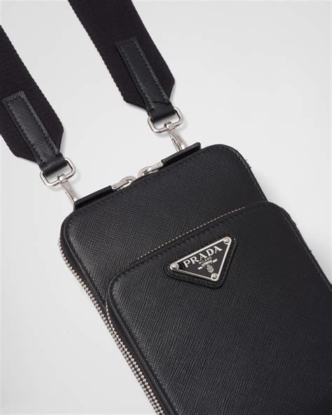 prada saffiano tech case|Black Saffiano Leather Smartphone Case .